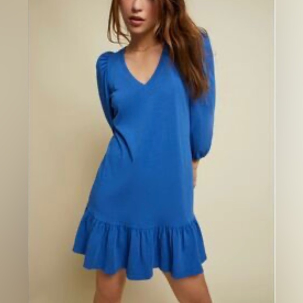 Nation Ltd Danika Flounce Dress Women Size S Blue Y2k 80s Twee